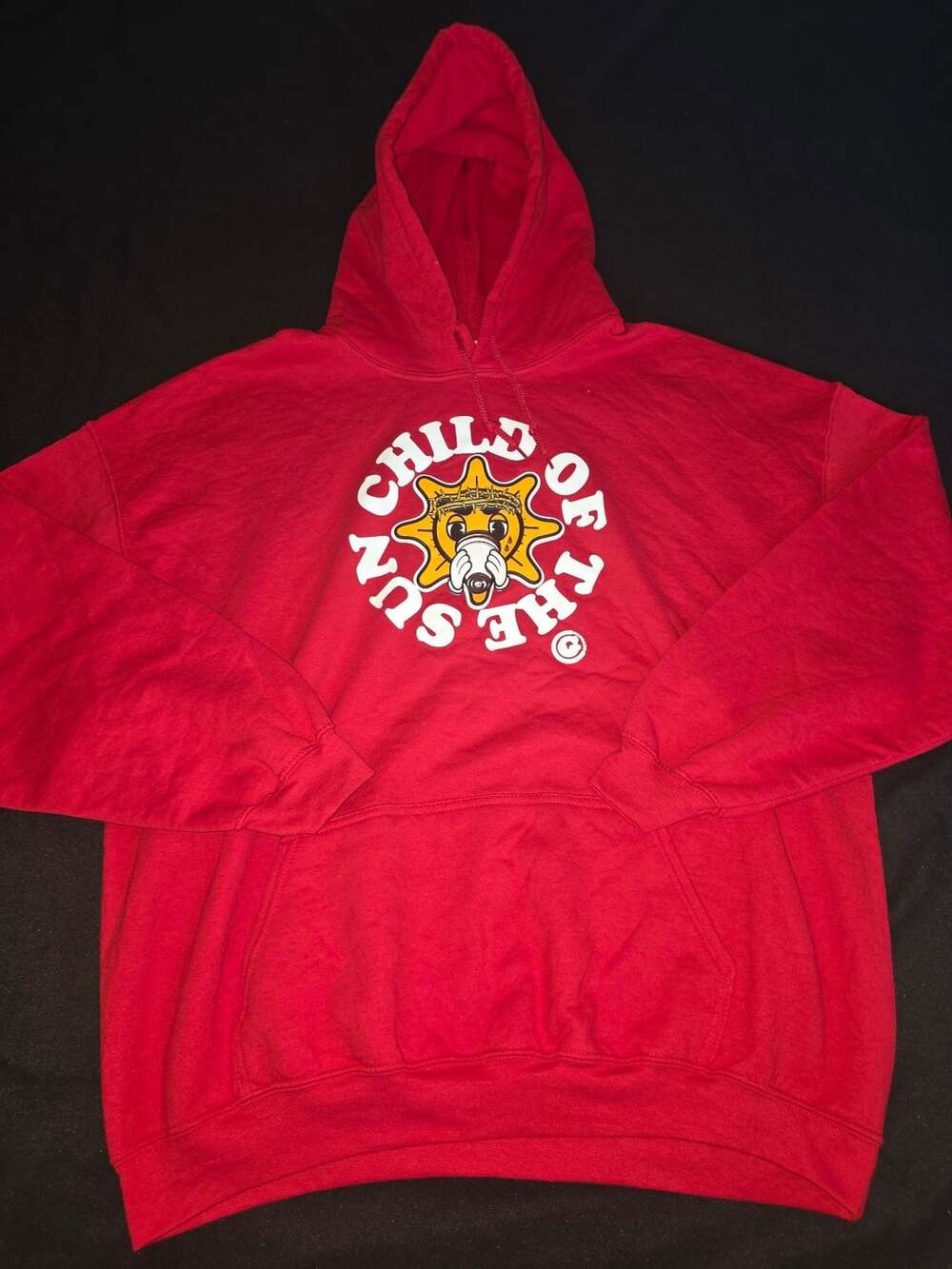 Glo Gang Child Of The Sun Hoodie Size XXL Red Graphic Pullover